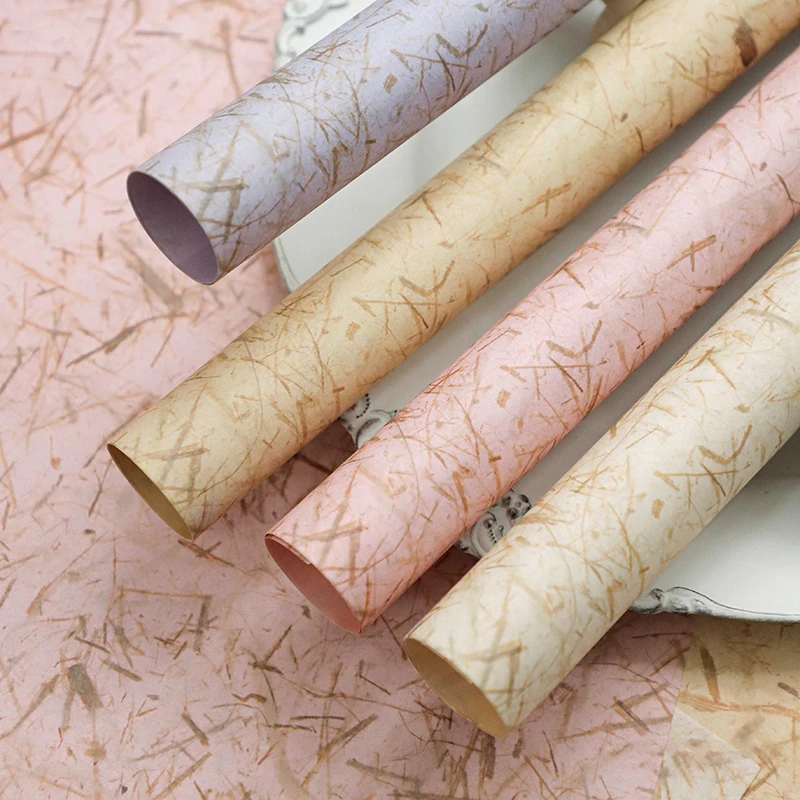 复古手撕叶脉纹艺术纸鲜花花束包装纸花店手工diy花艺资材