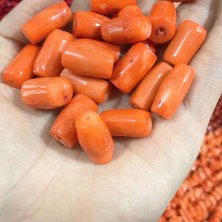 贝壳非金属一个橘色三姑娘桶珠