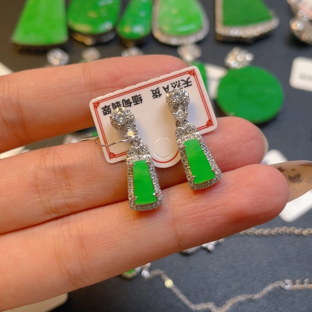 翡翠银S925镶嵌吊坠(不含链)