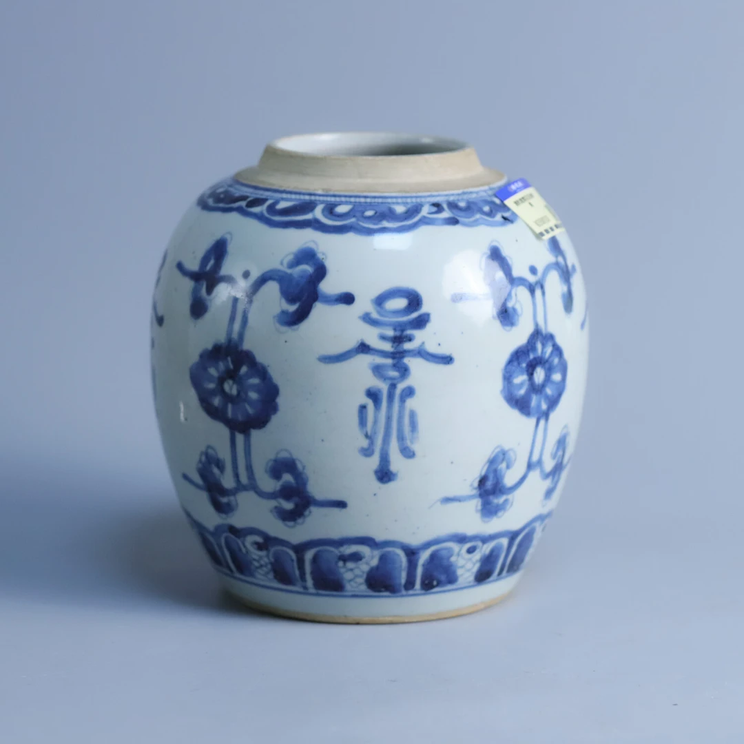 清乾隆青花花间寿罐-M25I5001838