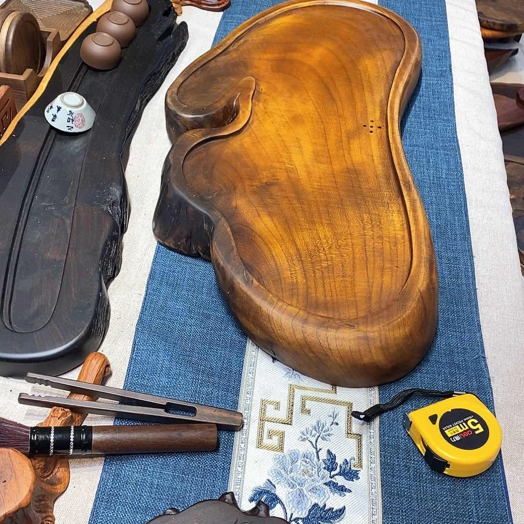 缅甸柚木湿泡茶盘茶盘