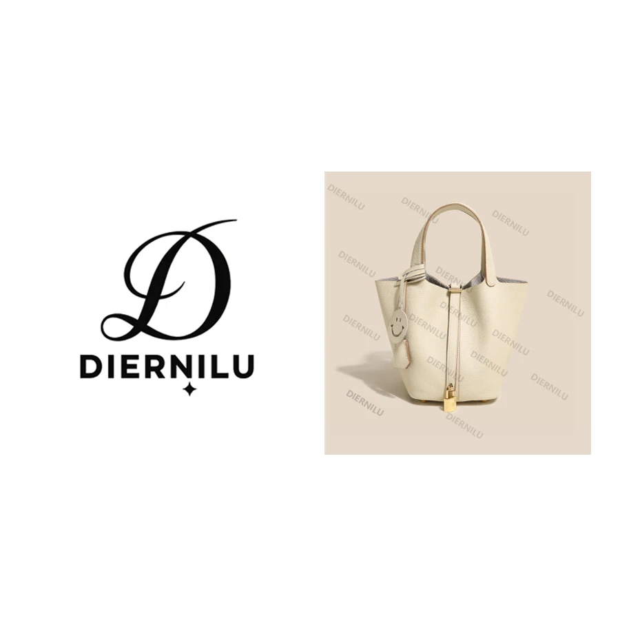 【DIERNILU】-19cm奶昔白菜篮子-原创高定真皮包-F021