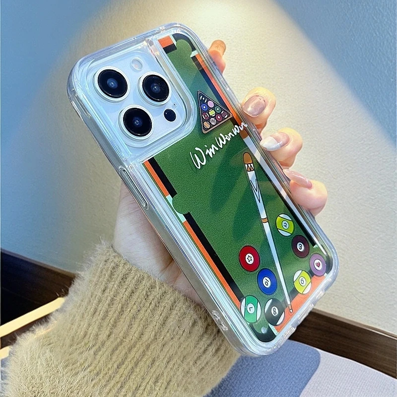 新款滑片台球适用iPhone16/15promax手机壳14无闪粉13防摔保护12
