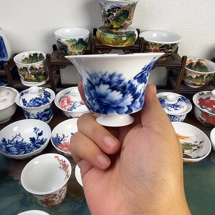 忠意堂釉下彩牡丹