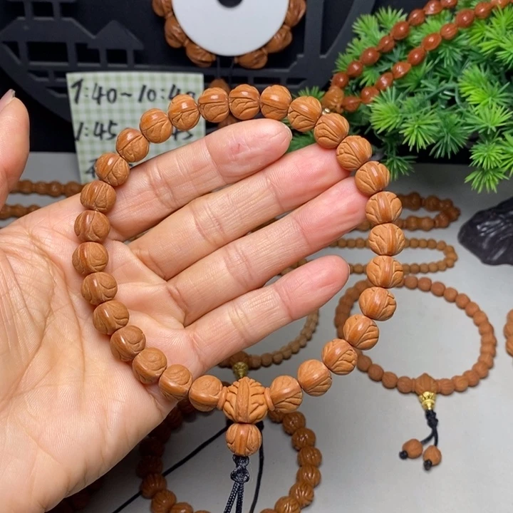 桃核手串玉龙脊手持