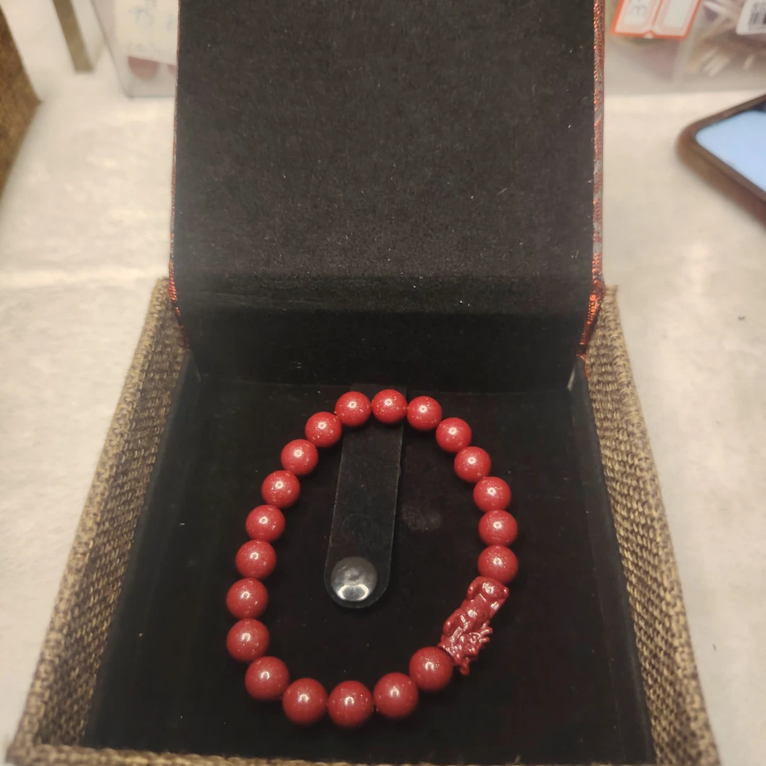 非金属树脂手链 卡8男女佩戴转运礼物时尚百搭饰品红色女款单圈