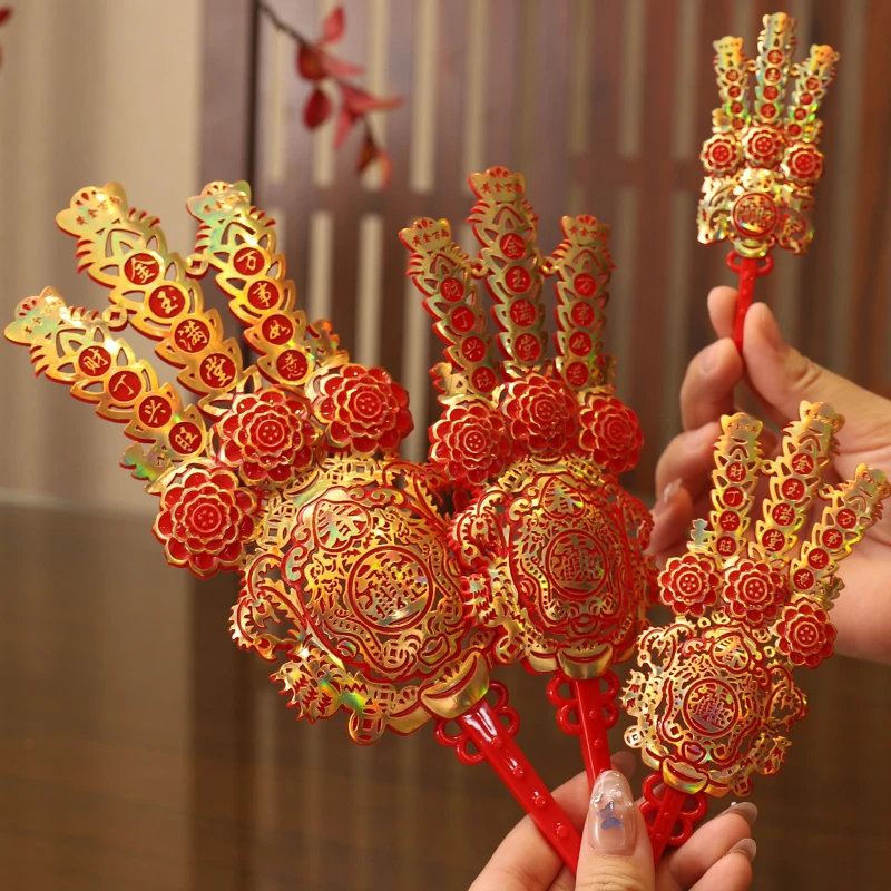 金花挂摆件新年装饰财富寓意红金挂件节庆家用潮汕拜神金花摆件