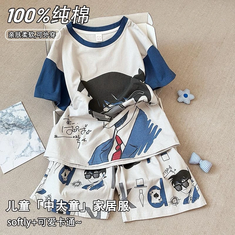 卡通动漫儿童睡衣男童夏季纯棉短袖帅气小男孩2025新款全棉家居服