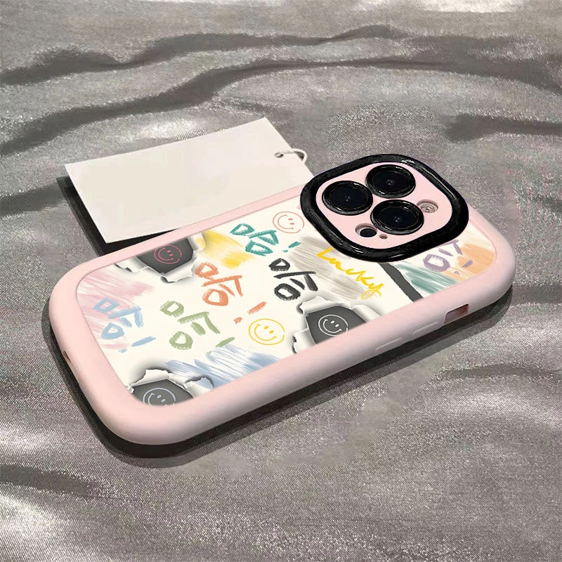 哈哈笑脸适用iphone16promax苹果15/14P手机壳泡芙13p/12/11全包