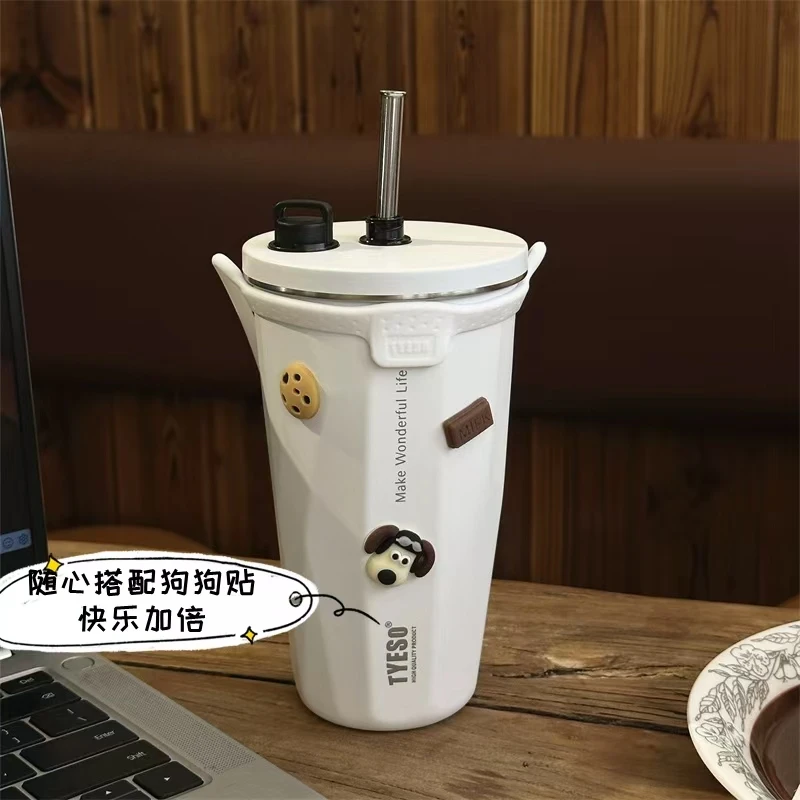 伟丽店3032款【不绣钢咖啡水杯】新款时尚车载吸管杯大容量水杯