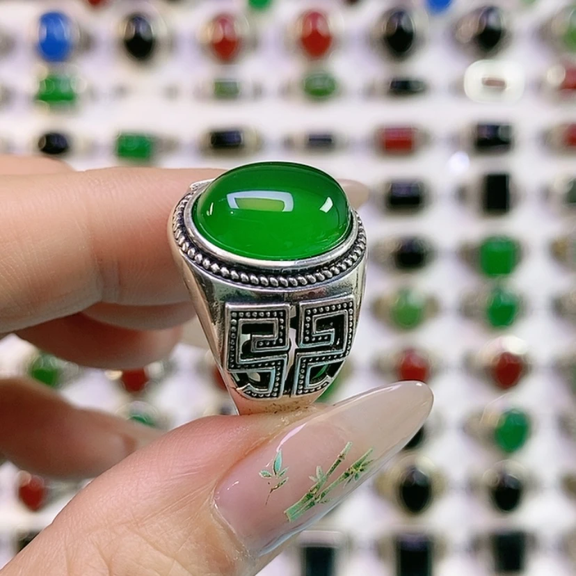 【闪购商品】银S925镶嵌戒指玛瑙/玉髓