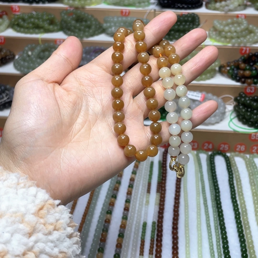 和田玉未镶嵌颈饰8mm