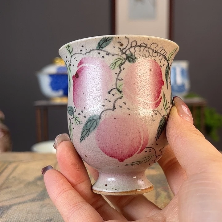 摆件景德柴烧茶杯多人