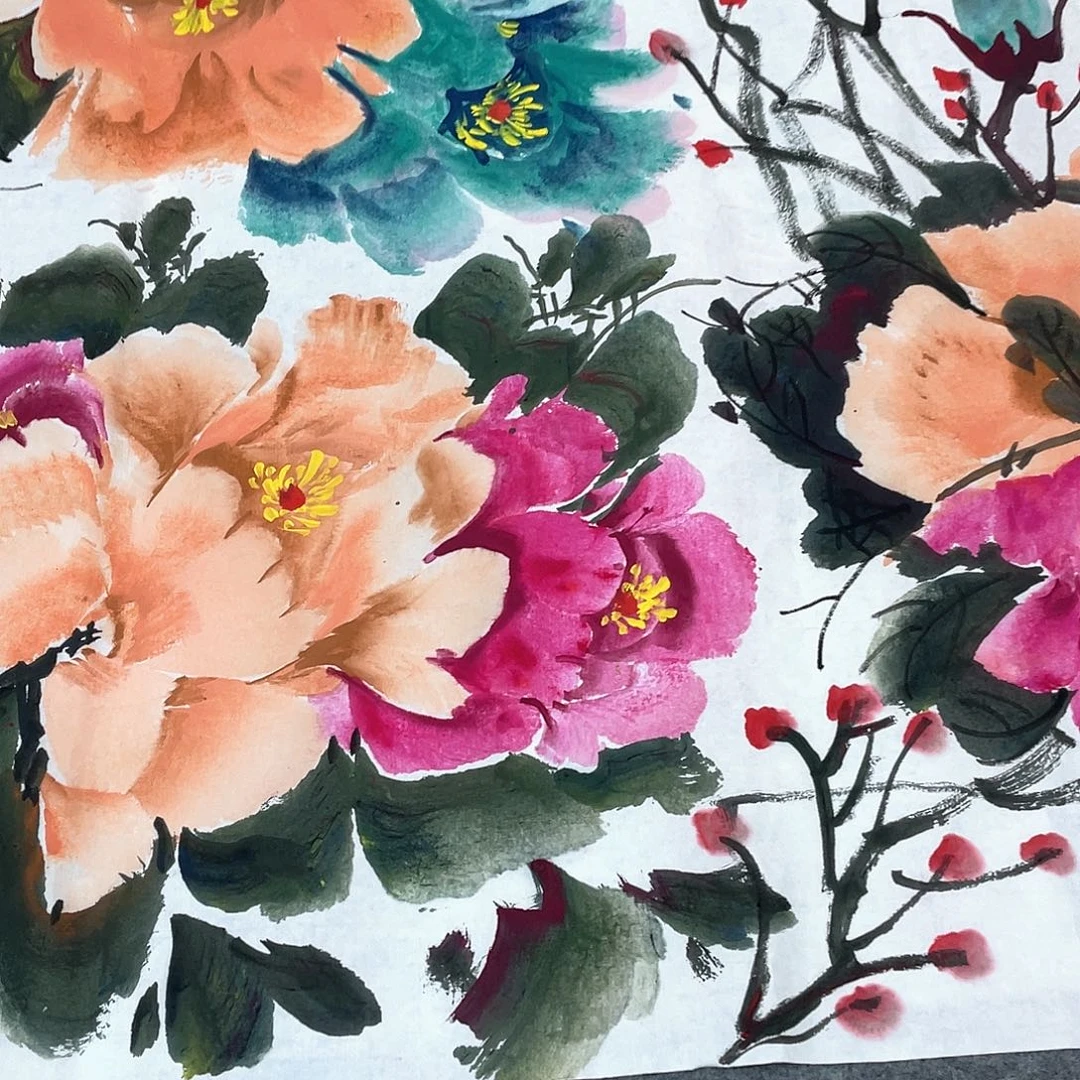 国画纯手绘作品手绘作品大合