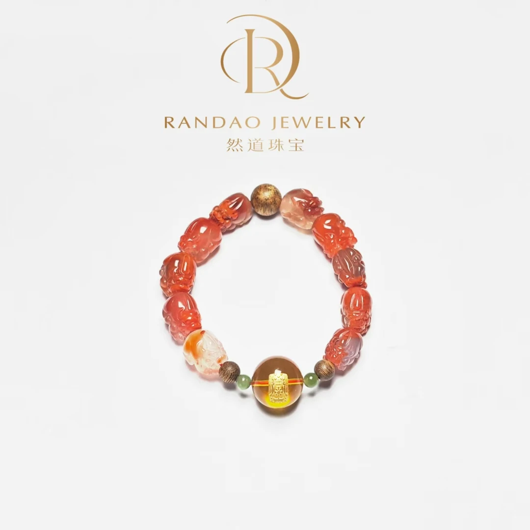 【然道珠宝】五路八方▕玄元聚宝金福DIY南红貔貅阵单圈手串手链
