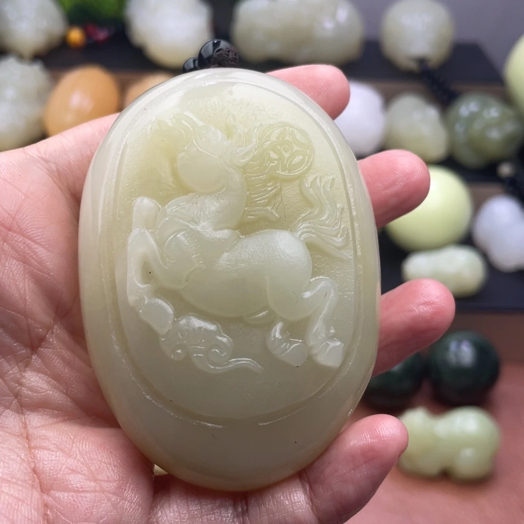 石材用****2天然古青石手把件