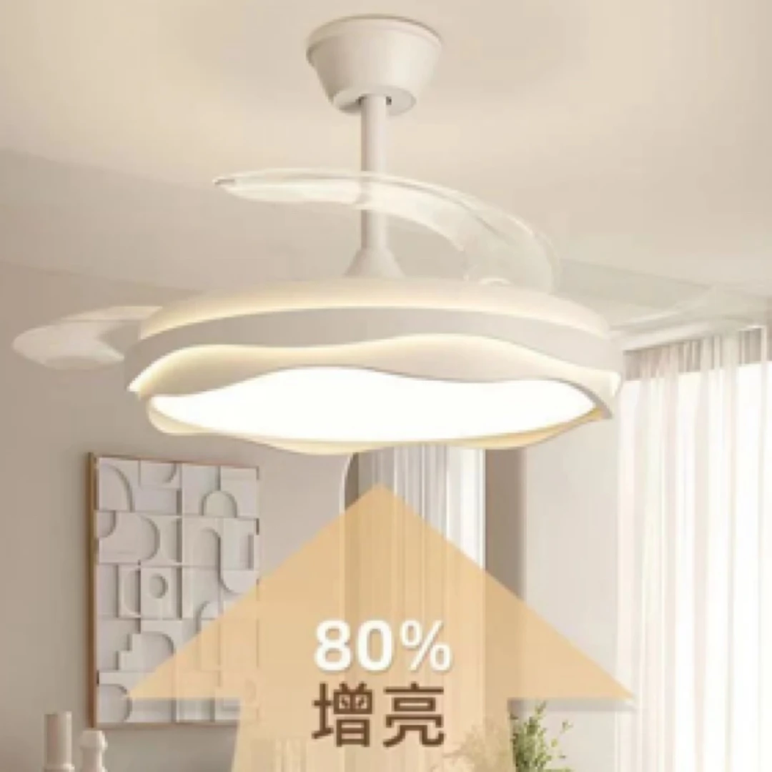 卧室风扇餐厅主卧室吊扇隐形静音风扇灯2025新款简约大气上档次