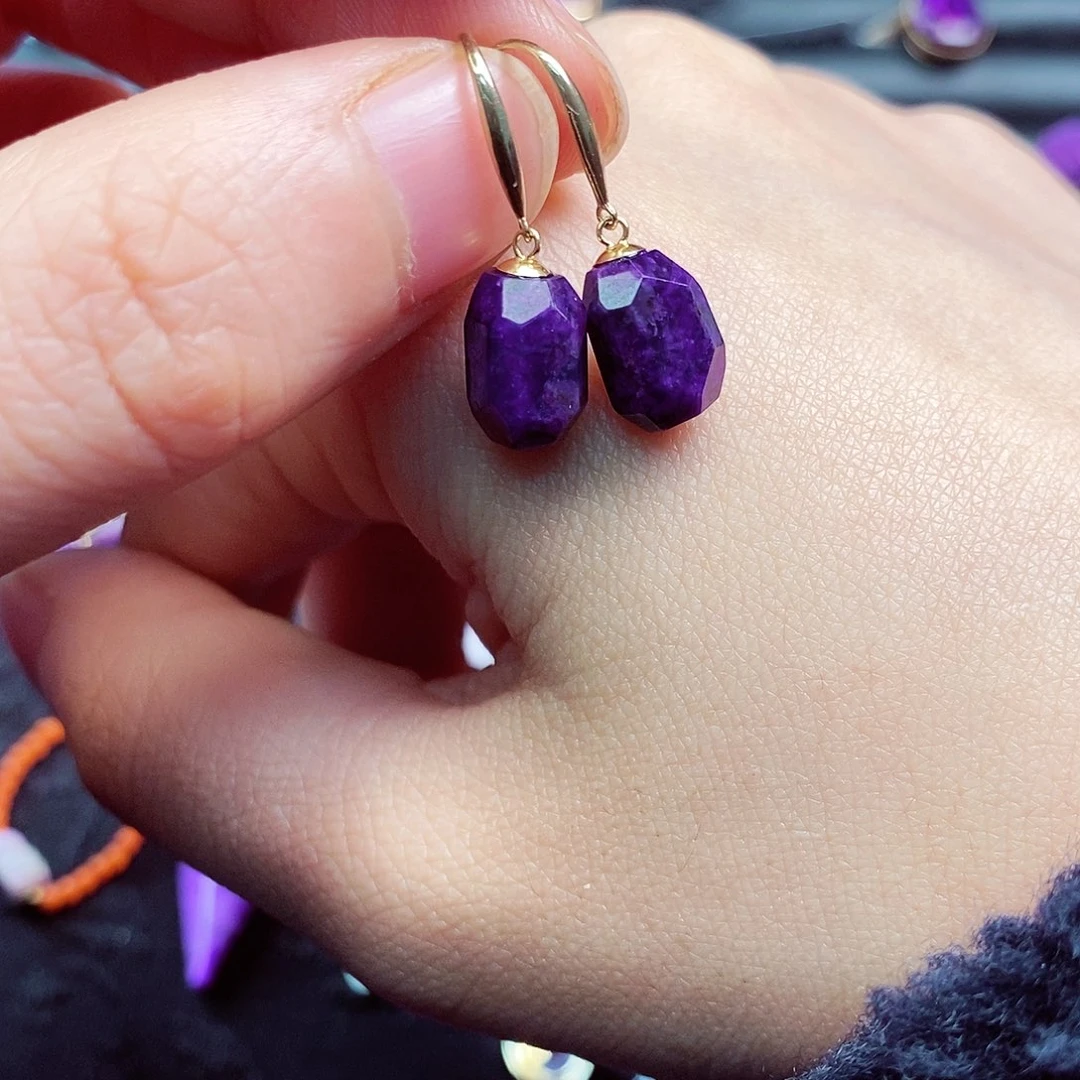 苏纪石（舒俱来）耳饰18K金镶嵌小*