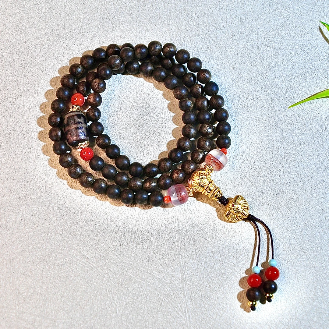 【龙老板】琼脂黑奇楠沉香多圈无界珠珠手串项链A3030033