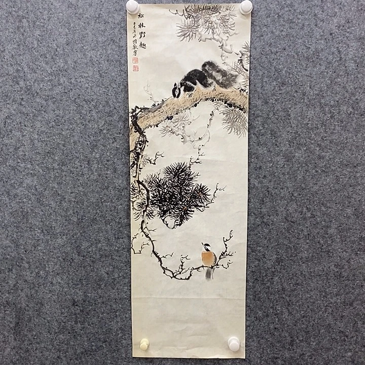 竖款新中式装饰画100×32