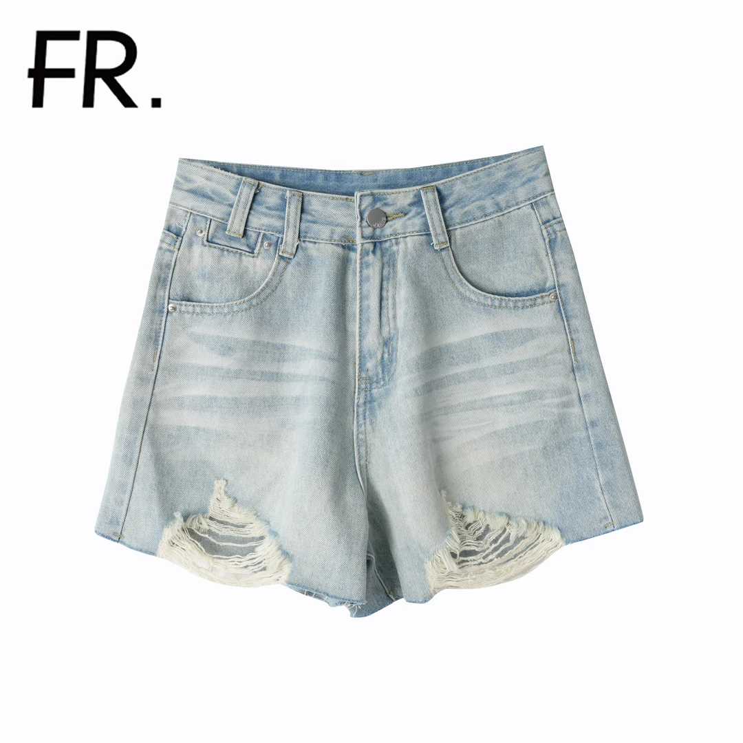 凡人优品女士夏季牛仔短裤N491XS【版衣无FR吊牌，介意不要拍】