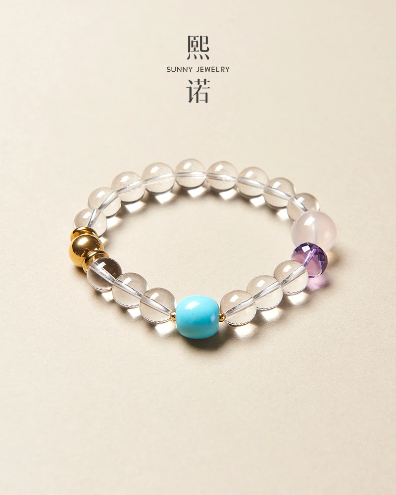懒猫nono│Saynono 脉轮之光_白水晶粉水晶手链(多样性发其一)