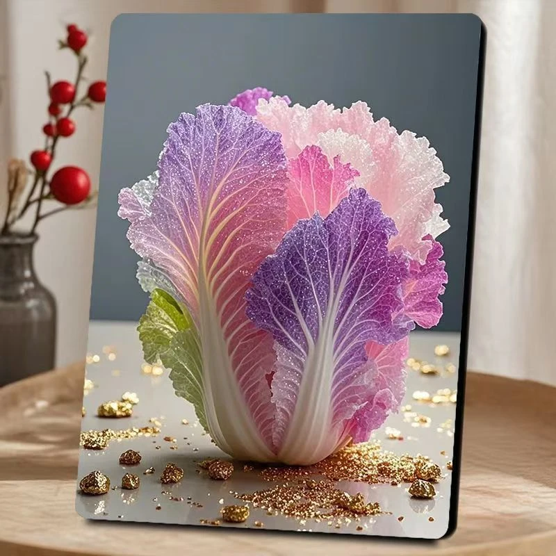 七彩聚财白菜装饰摆件电视柜酒柜桌摆家用旺宅家居饰品客厅摆件