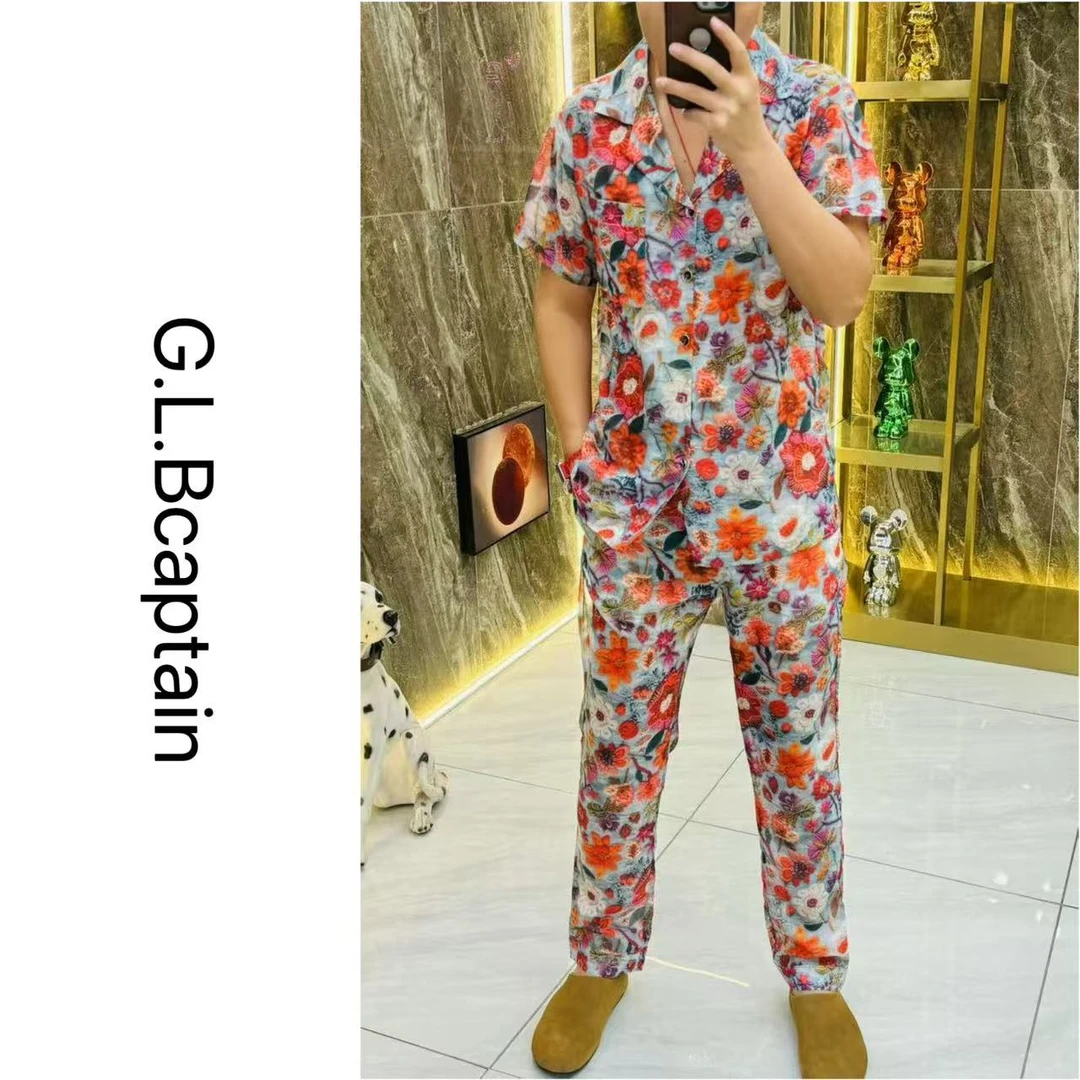 【1861】可外穿舒适家居服睡衣套装男士时尚休闲轻薄透气