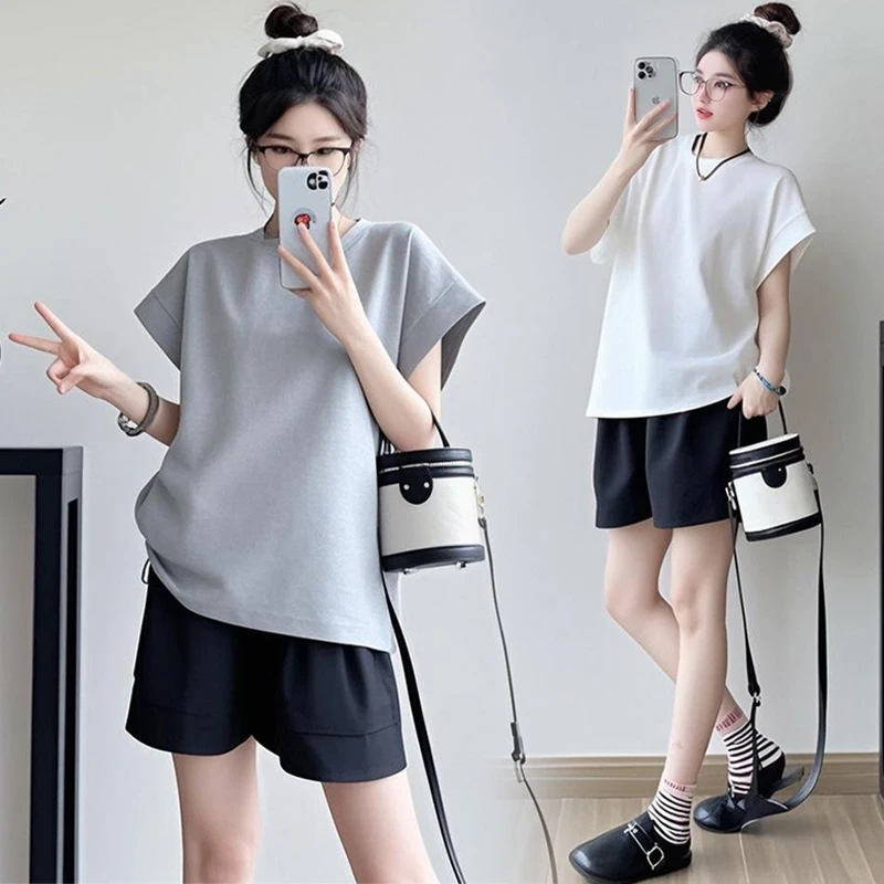孕妇夏装t恤大码宽松休闲短袖体恤韩版洋气显瘦上衣百搭薄款减龄