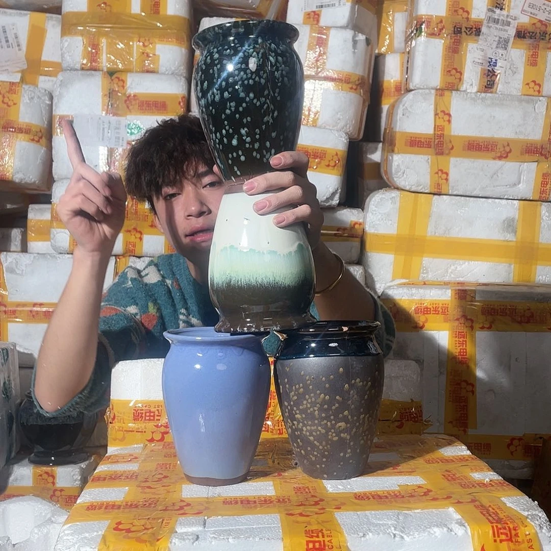 红陶宜兴紫砂花盆12/16