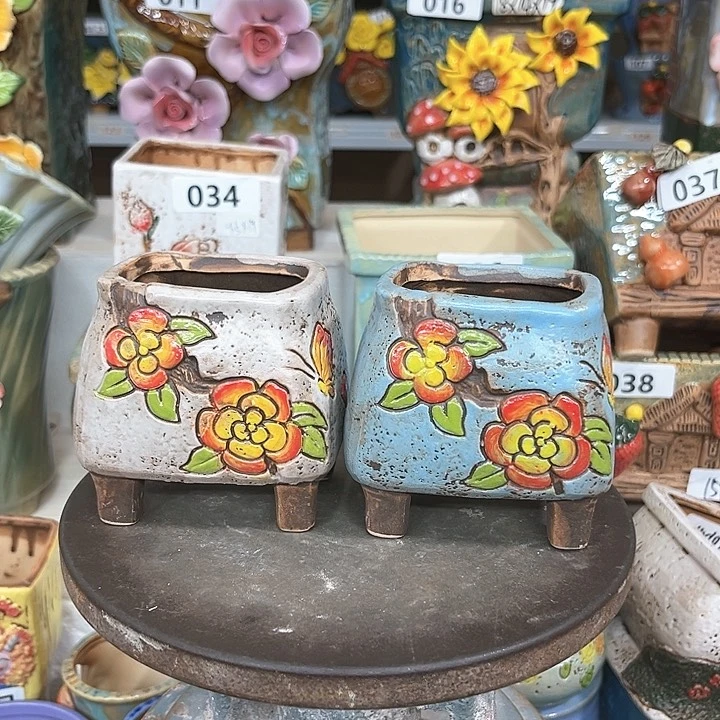 紫砂花盆粗陶材质多肉花盆