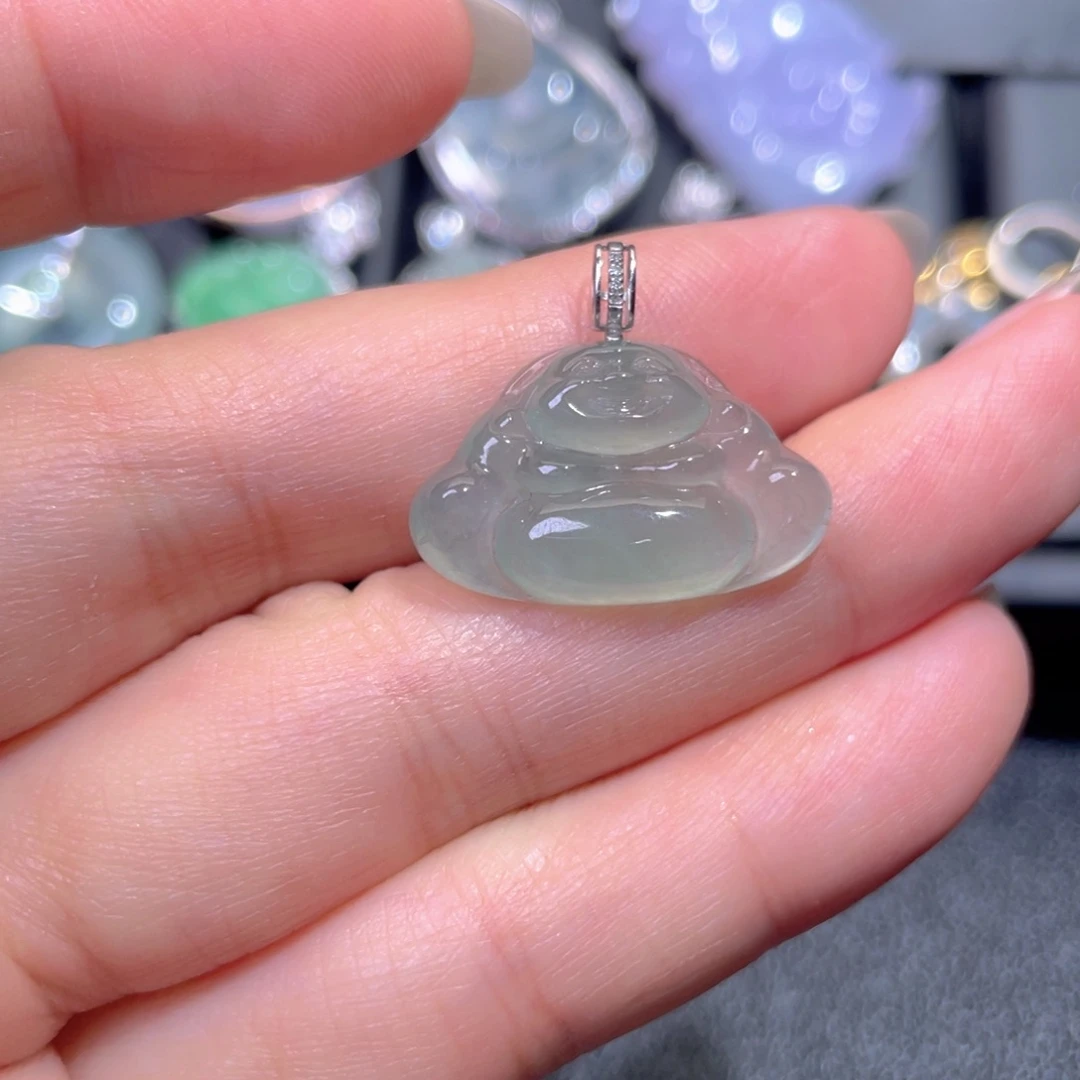 颈饰18K金镶嵌翡翠翡翠