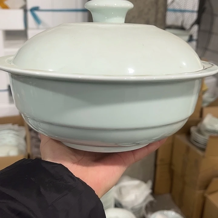 瓷片青瓷9.5英寸品锅一个微瑕包邮