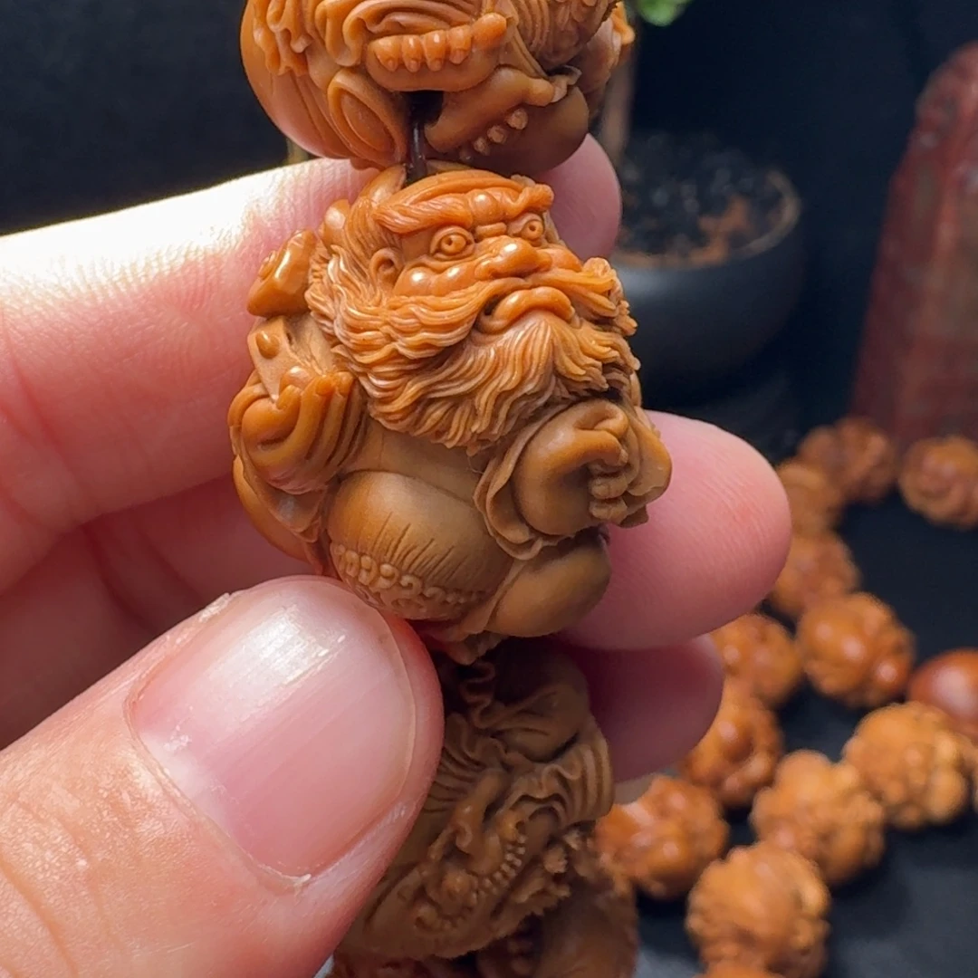 蛋***黑橄榄核手串/手链钟馗