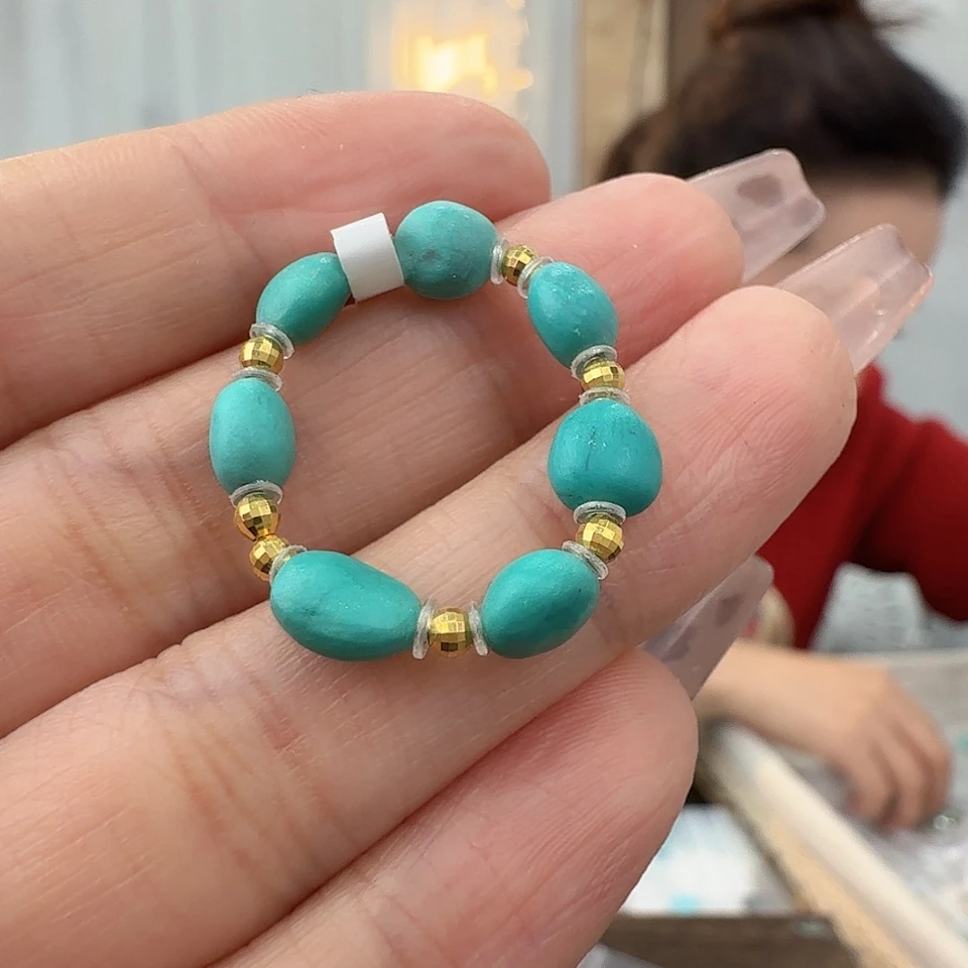 绿松石18K金镶嵌珠宝奇石