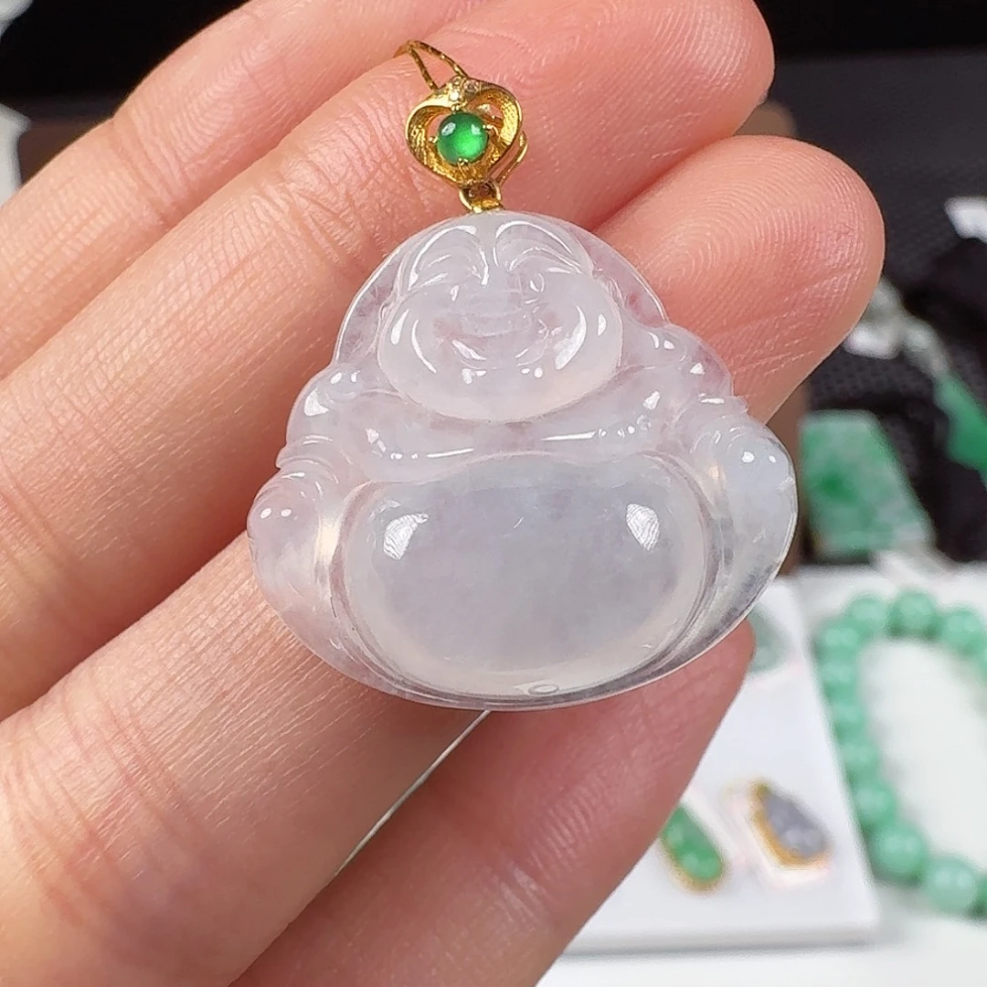 翡翠18K金镶嵌颈饰