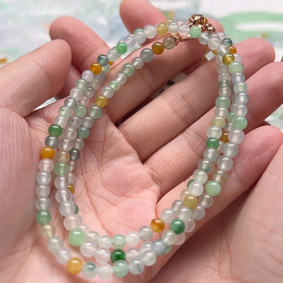 颈饰未镶嵌翡翠缅甸翡翠