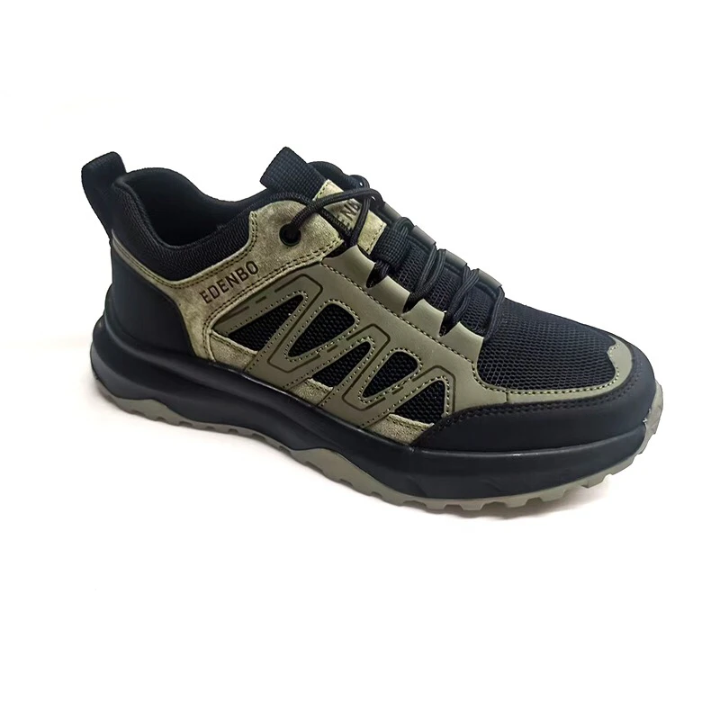 爱登堡2025年新款 透气休闲网面鞋情侣黑色经典男鞋