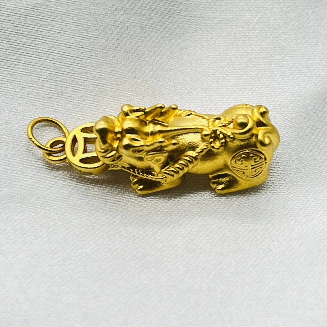 足金饰品/铜钱貔貅吊坠圆扣/0.95/1B5B2081/K