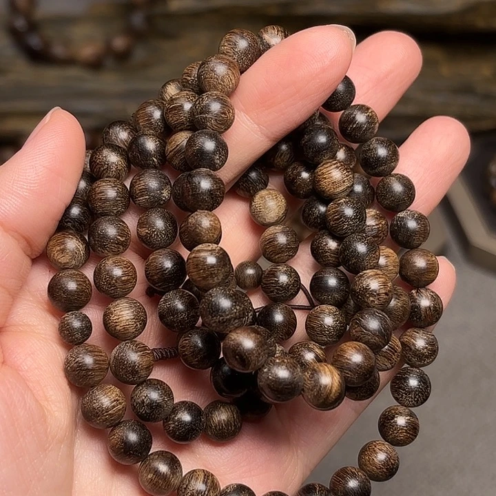 沉香手串越南芽庄白棋楠限量款0.8×108