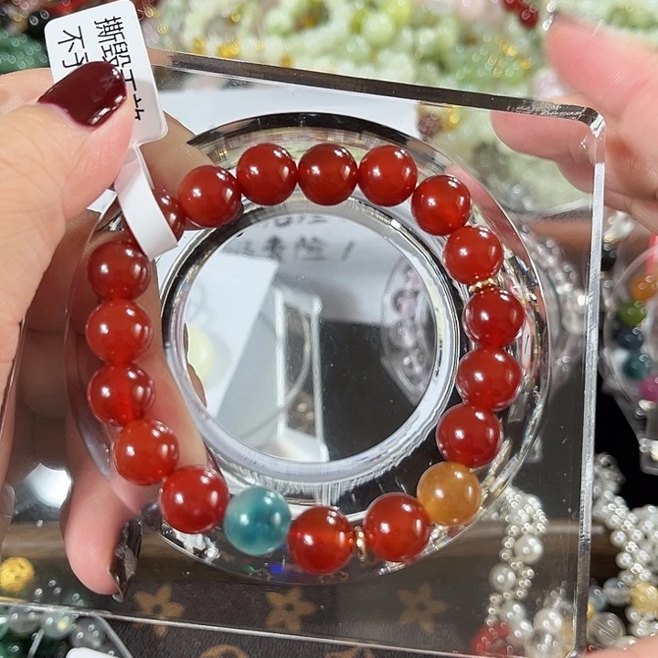 合金水晶手链红玛瑙