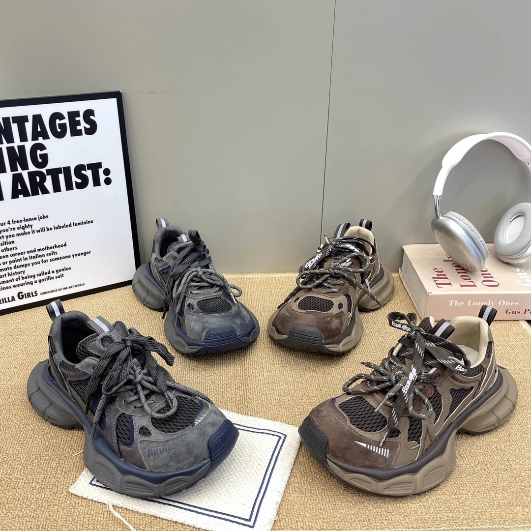 2025秋季新款双系带老爹鞋女厚底松糕底时尚百搭女鞋洋气休闲鞋潮