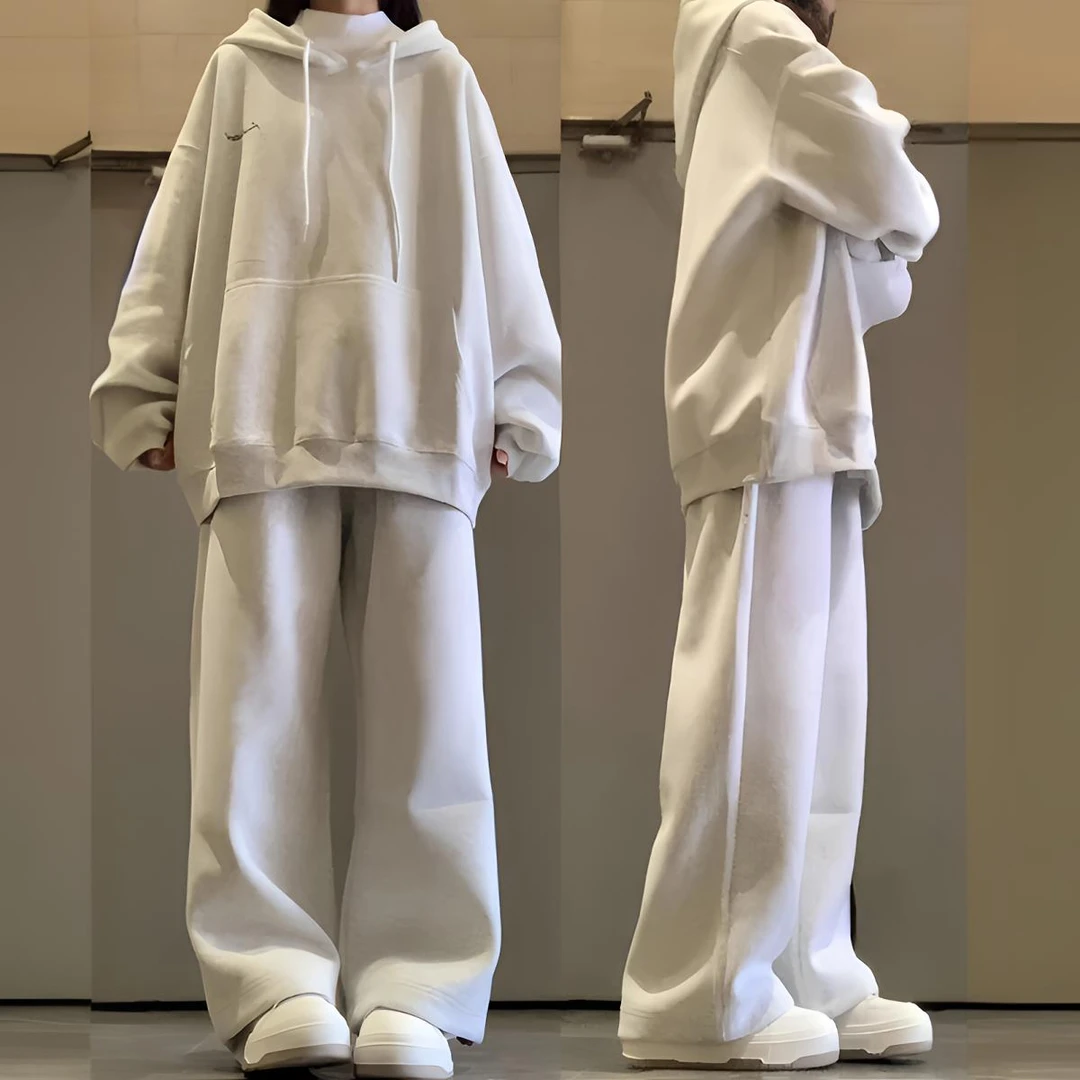 韩系慵懒风休闲运动服套装女卫衣16-18岁女高中生入秋一整套衣服