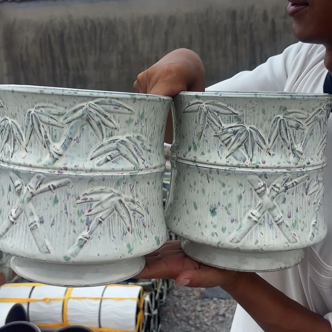 白彩竹节两个口径20高度20