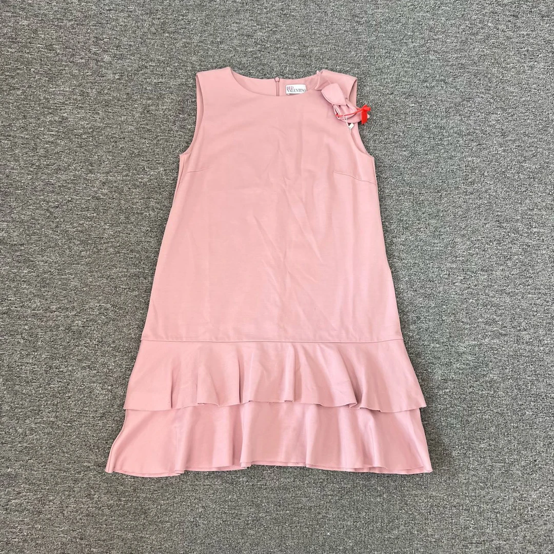 99新 Valentino/华伦天奴 粉色 蝴蝶结 连衣裙 M码
