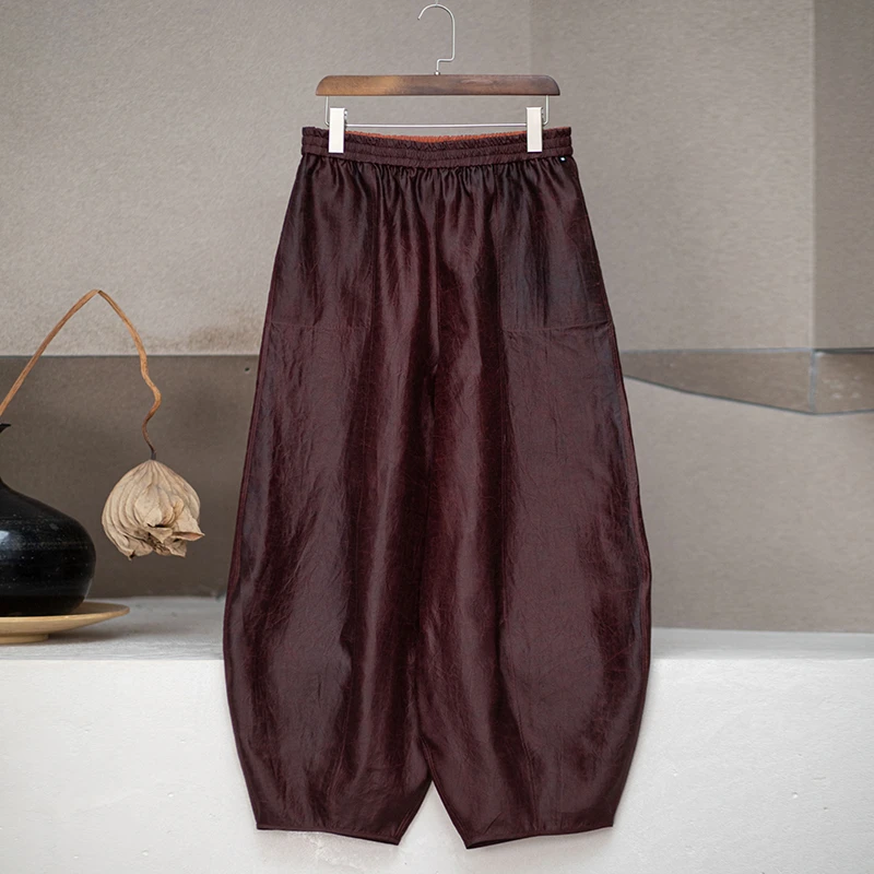 youyuansu/幽元素原创女装显瘦百搭夏季复古宽松文艺松紧腰休闲裤