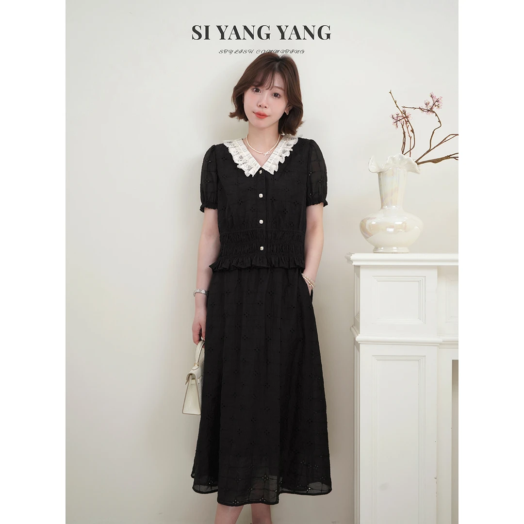 SIYANG超柔镂空绣花新款轻薄透气蕾丝减龄百搭套装TZ504A035SYY