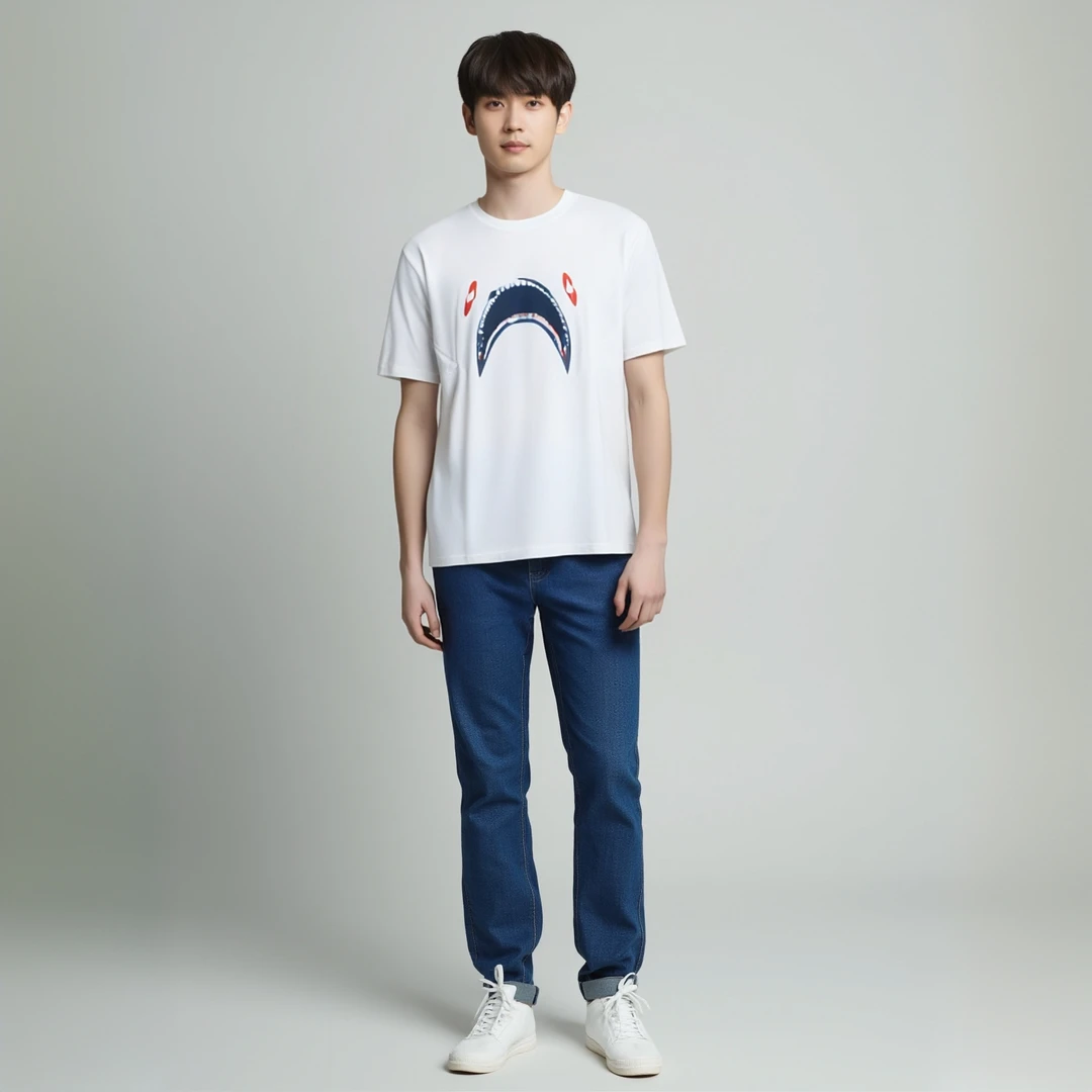 NIGO夏季日常潮牌休闲T恤印花短袖纯棉T恤休闲户外男女同款