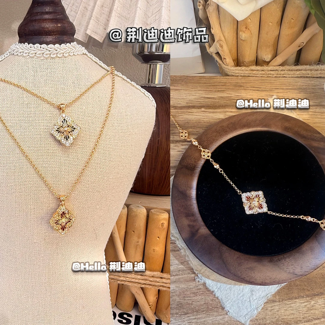 【荆迪迪情人节专拍】宫廷古法时尚红色组合首饰拍一发二