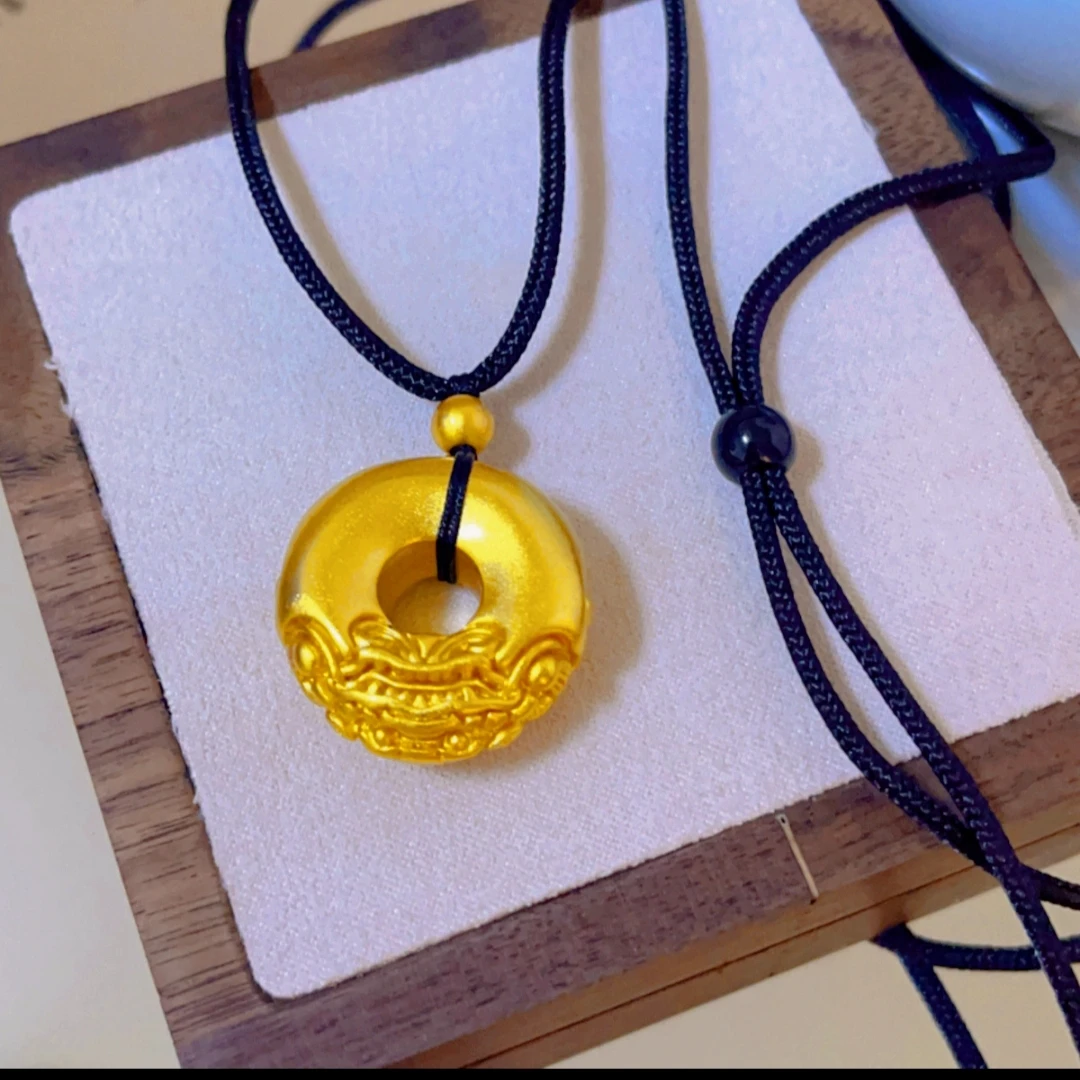 合金吊坠 【高端定制】古法实心貔貅平安扣